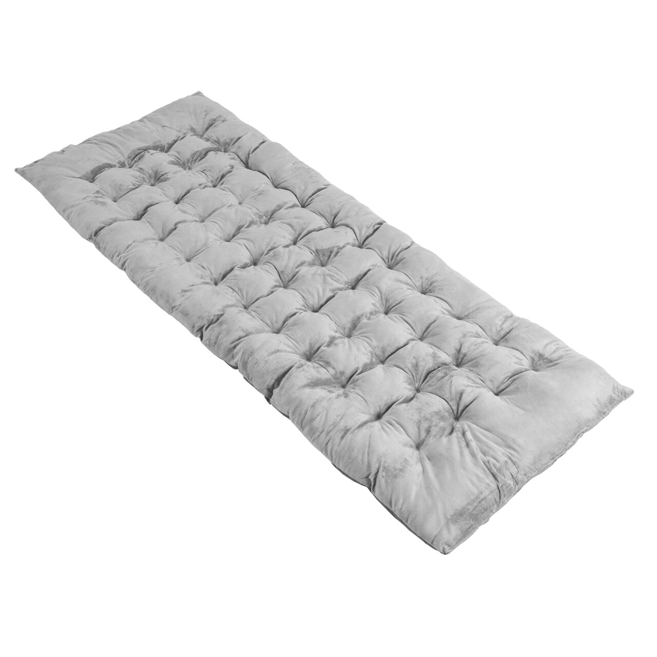 Grey Soft Crystal Velvet Camping Cot Pad 75x27.5 Inch Breathable Sleeping Pad